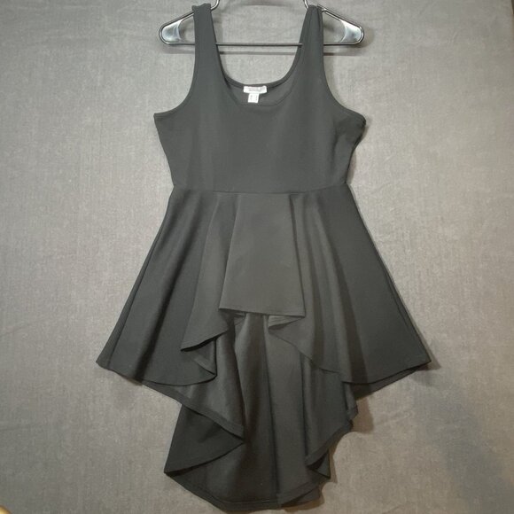 ReVamped Black Sleeveless High-Low Flare Cocktail Dress Womens Size Medium - Picture 1 of 9